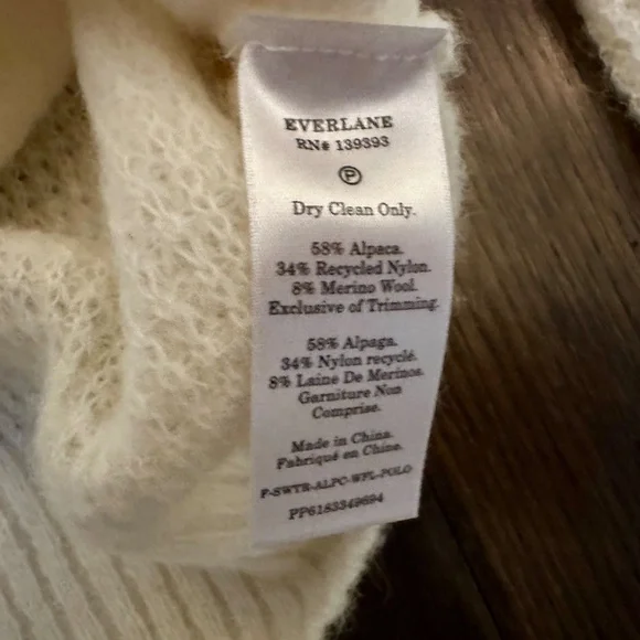 New Everlane The Alpaca Waffle-Stitch Polo | Snow (Ivory) | Size M - Picture 8 of 8